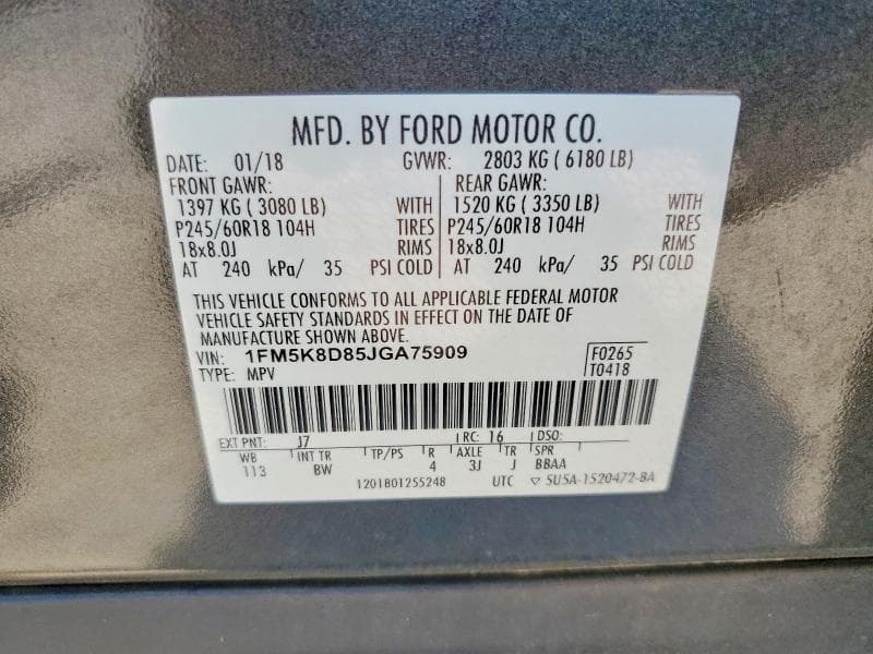 2018 FORD EXPLORER XLT 13