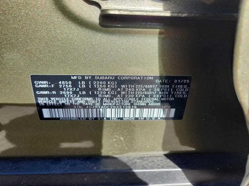 2025 SUBARU OUTBACK PREMIUM 14