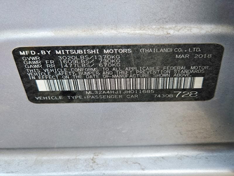 2018 MITSUBISHI MIRAGE SE 13