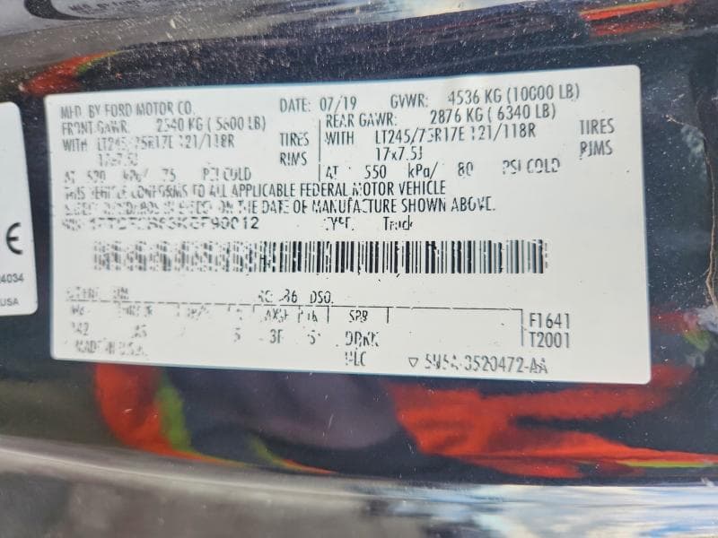 2019 FORD F250 SUPER DUTY 12