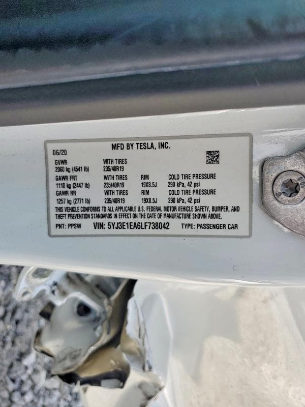 2020 TESLA MODEL 3 12