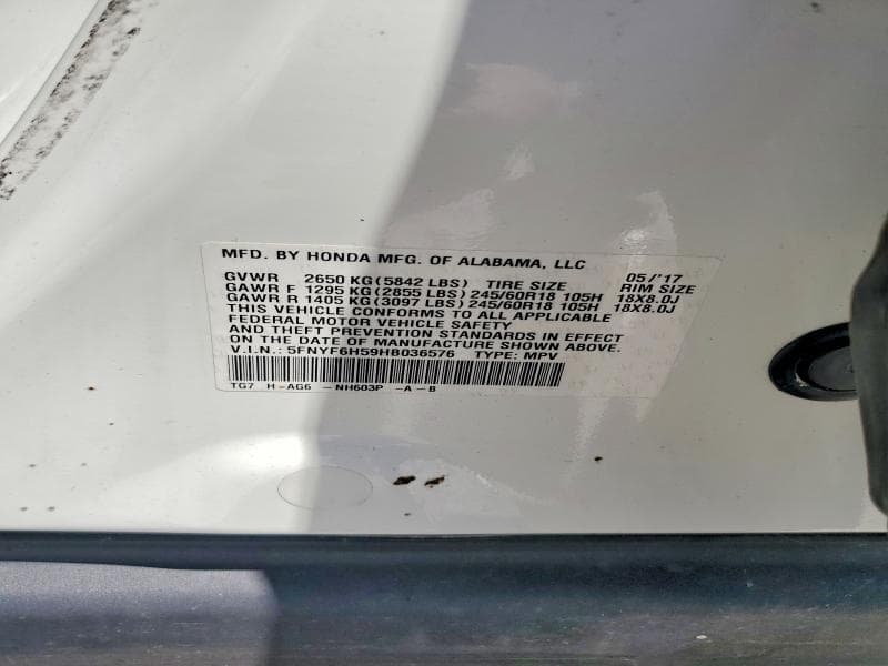 2017 HONDA PILOT EXL 13