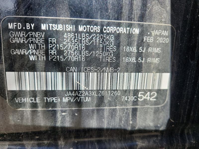 2020 MITSUBISHI OUTLANDER ES 13