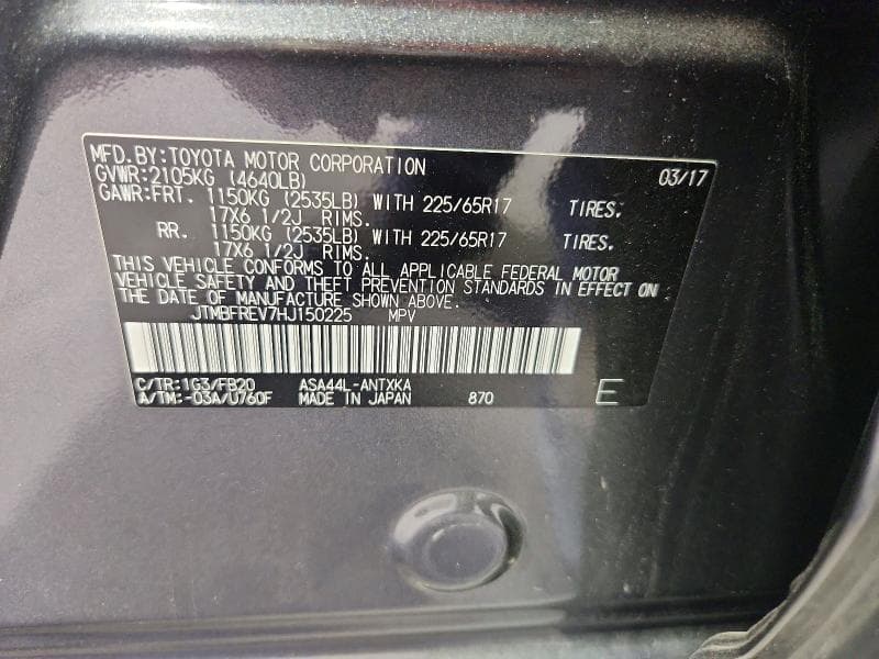 2017 TOYOTA RAV4 LE 13