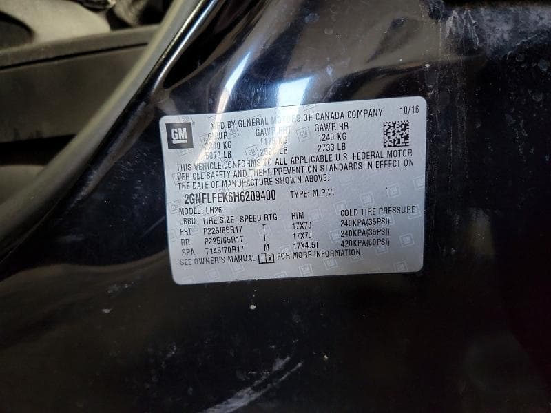 2017 CHEVROLET EQUINOX LT 12