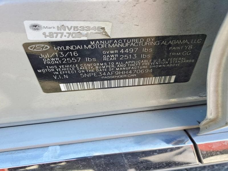 2017 HYUNDAI SONATA LIMITED 12