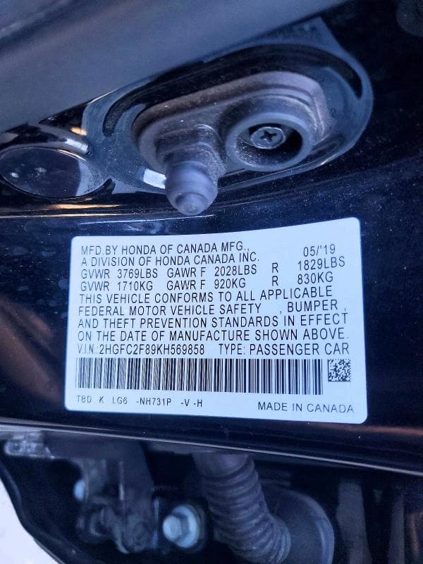 2019 HONDA CIVIC SPORT 12