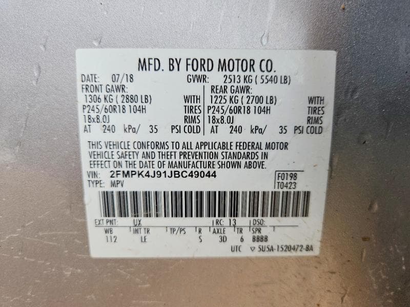 2018 FORD EDGE SEL 13