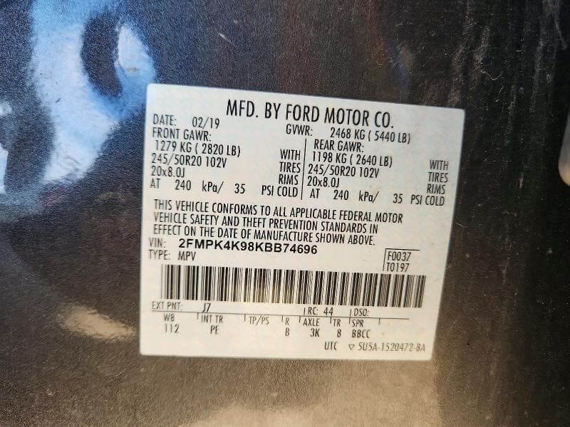 2019 FORD EDGE TITANIUM 13