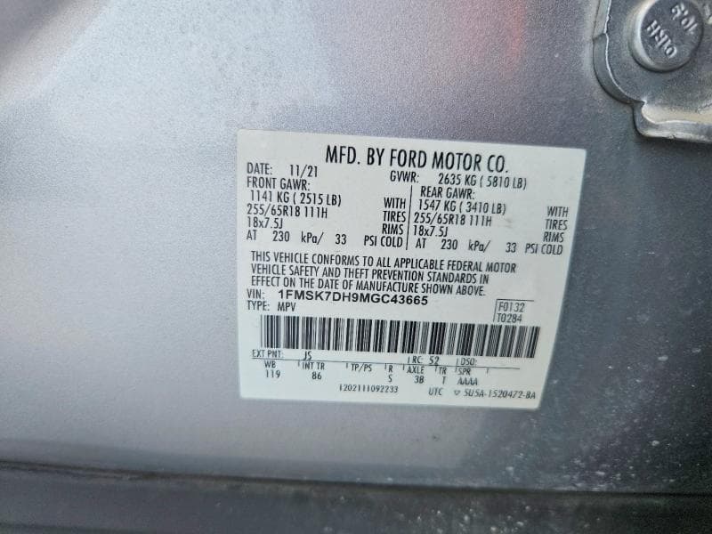 2021 FORD EXPLORER XLT 13