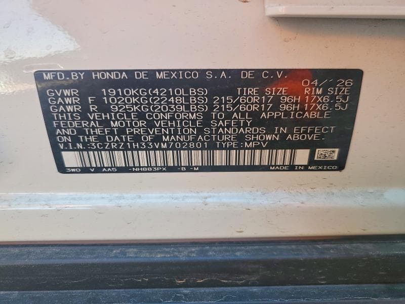 2027 HONDA HR-V LX 13