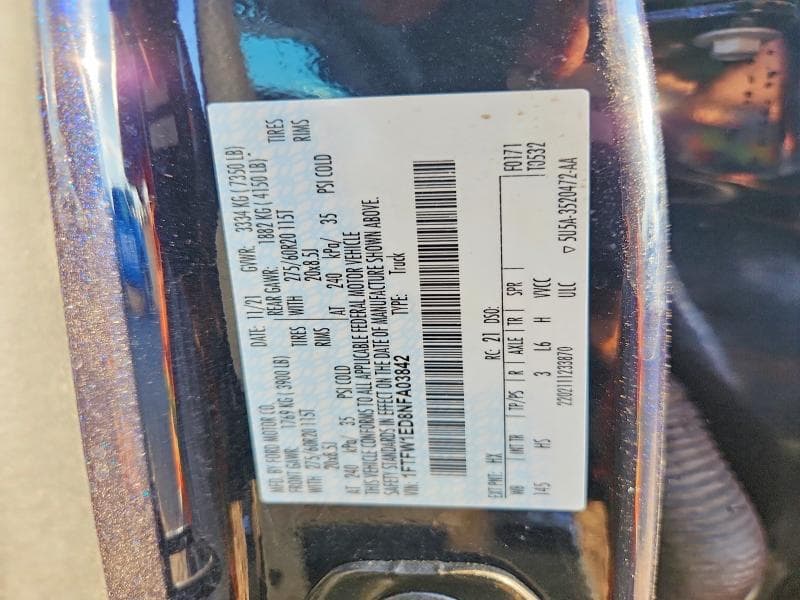 2022 FORD F150 SUPERCREW 12
