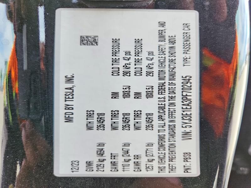 2023 TESLA MODEL 3 12