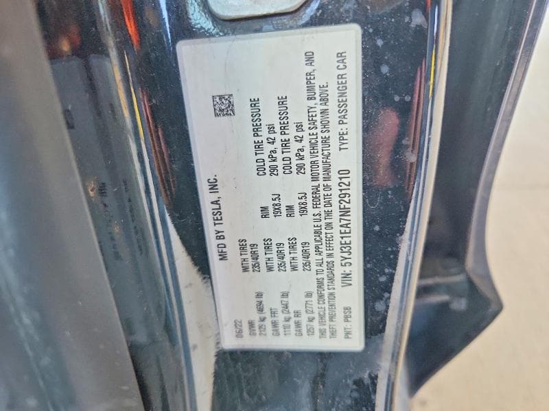 2022 TESLA MODEL 3 12