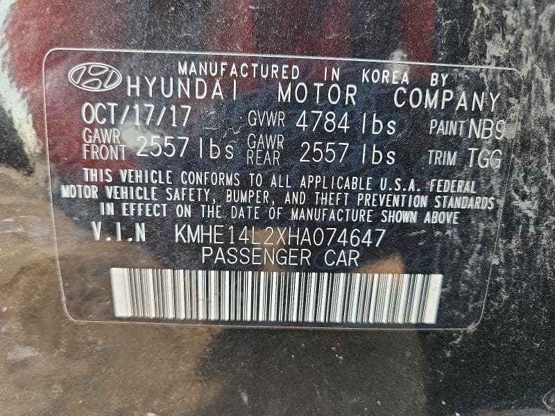 2017 HYUNDAI SONATA PLUG-IN HYBRID 12
