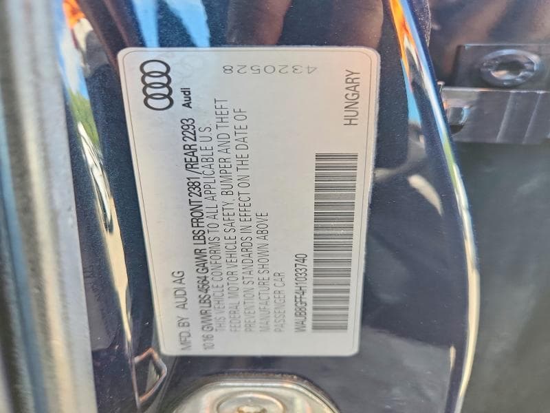 2017 AUDI A3 PREMIUM 12
