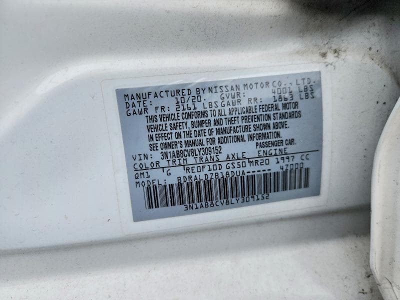 2020 NISSAN SENTRA SV 12