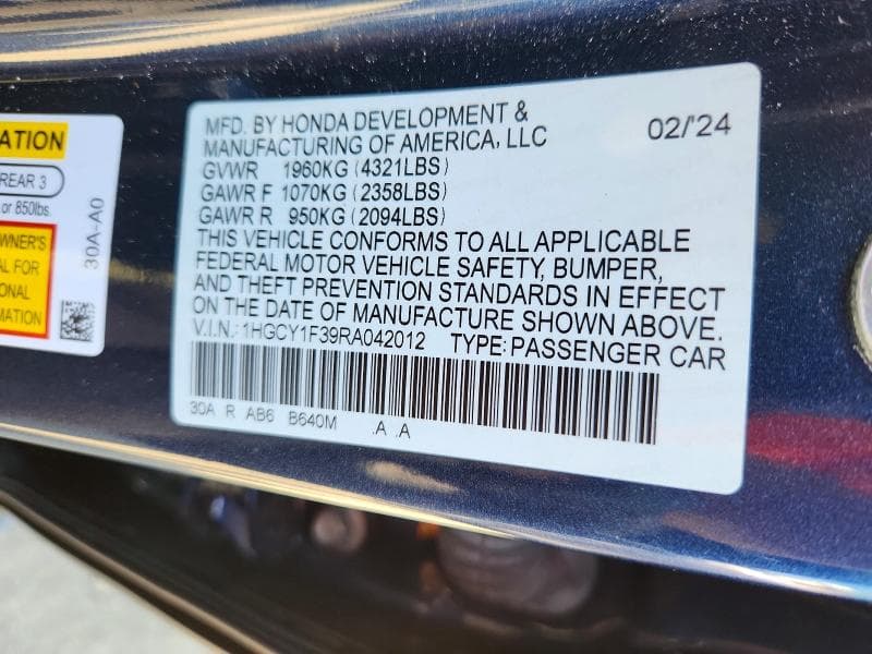 2024 HONDA ACCORD EX 12