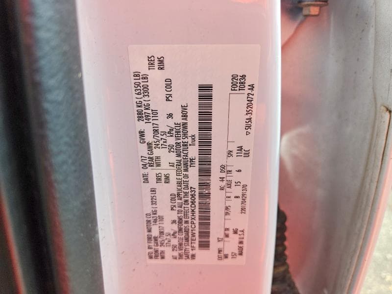 2017 FORD F150 SUPERCREW 12