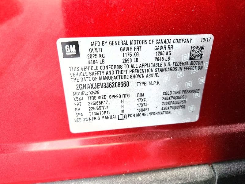 2018 CHEVROLET EQUINOX LT 13