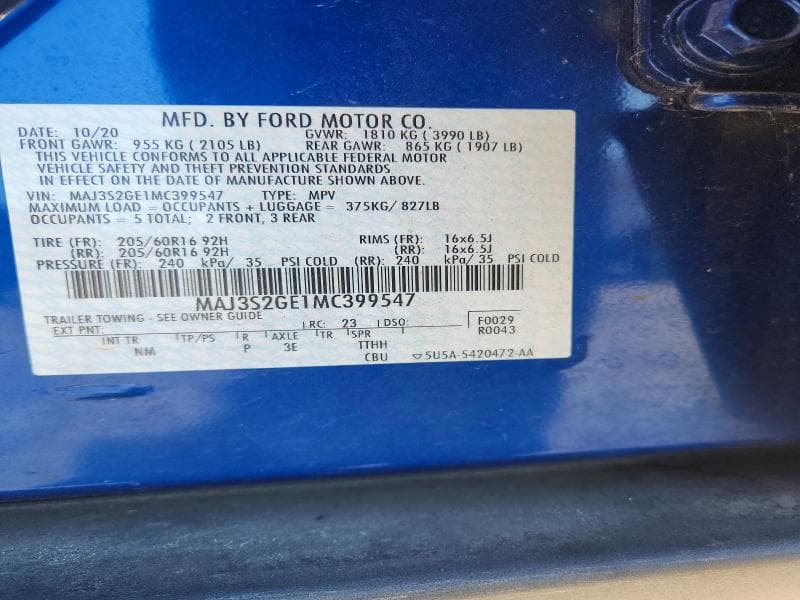 2021 FORD ECOSPORT SE 13