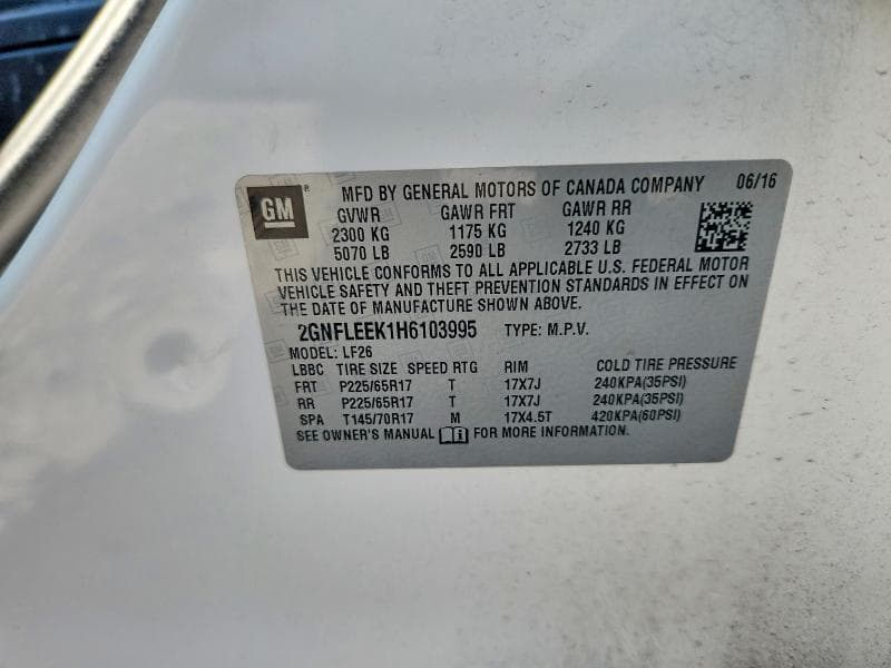 2017 CHEVROLET EQUINOX LS 12