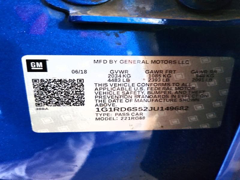 2018 CHEVROLET VOLT PREMIER 12