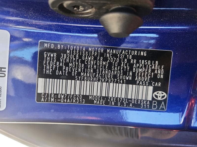 2019 TOYOTA COROLLA SE 12