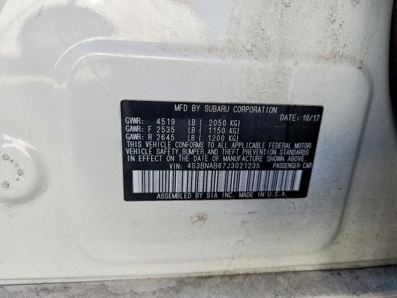 2018 SUBARU LEGACY 2.5I 13