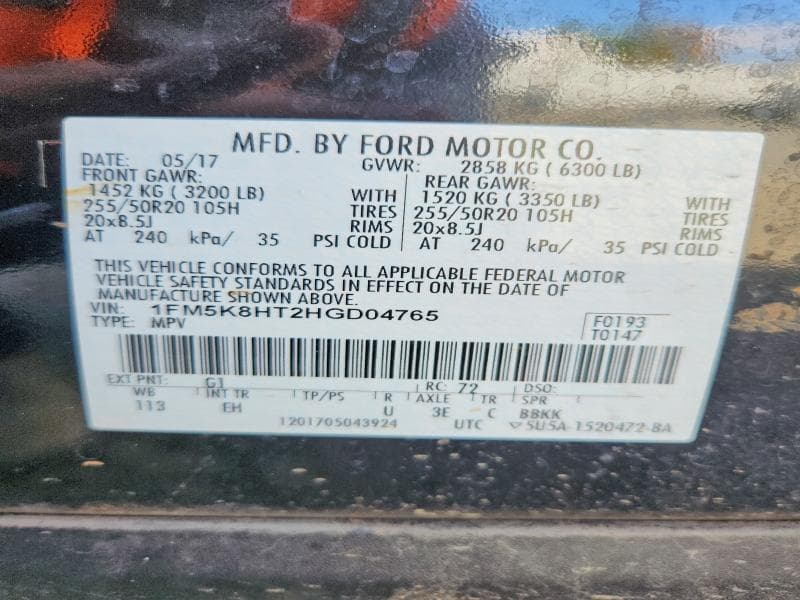 2017 FORD EXPLORER PLATINUM 13
