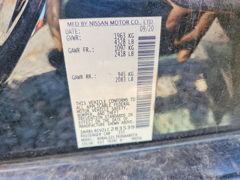 2020 NISSAN ALTIMA SR 12