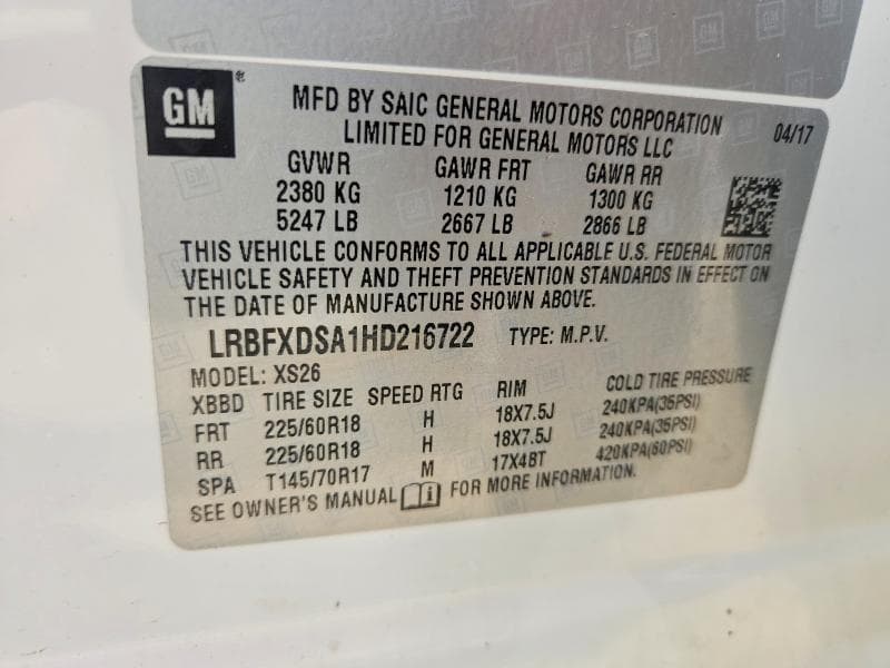 2017 BUICK ENVISION ESSENCE 14