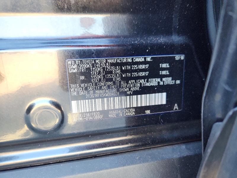 2019 TOYOTA RAV4 LE 13