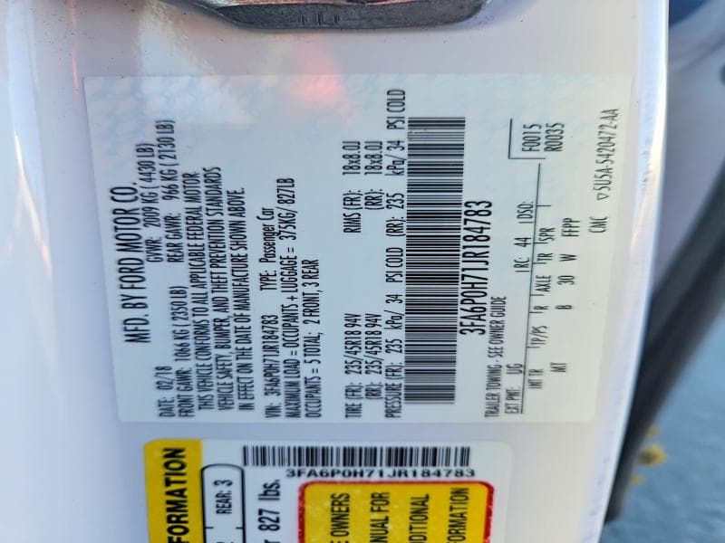 2018 FORD FUSION SE 12
