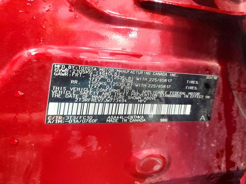 2018 TOYOTA RAV4 XLE 13
