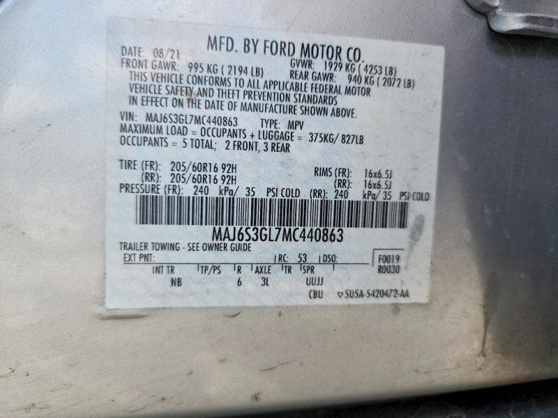 2021 FORD ECOSPORT SE 12