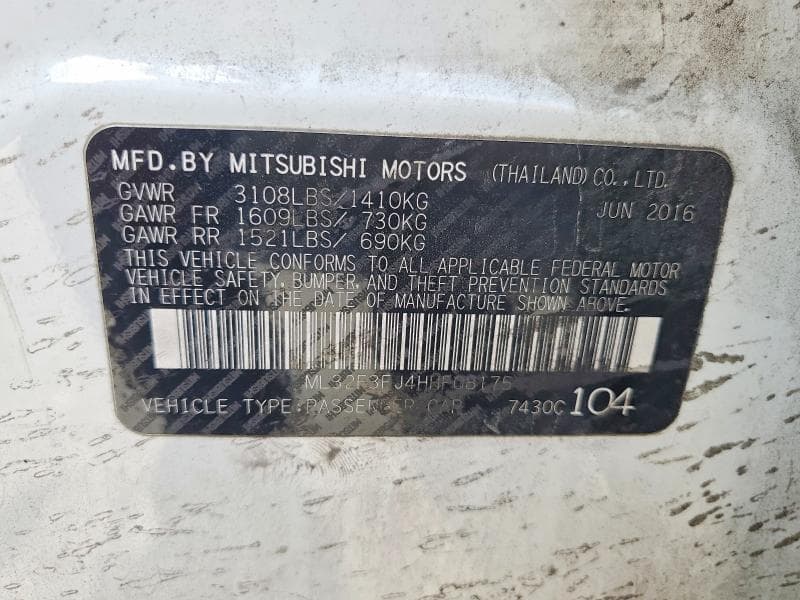 2017 MITSUBISHI MIRAGE G4 ES 12