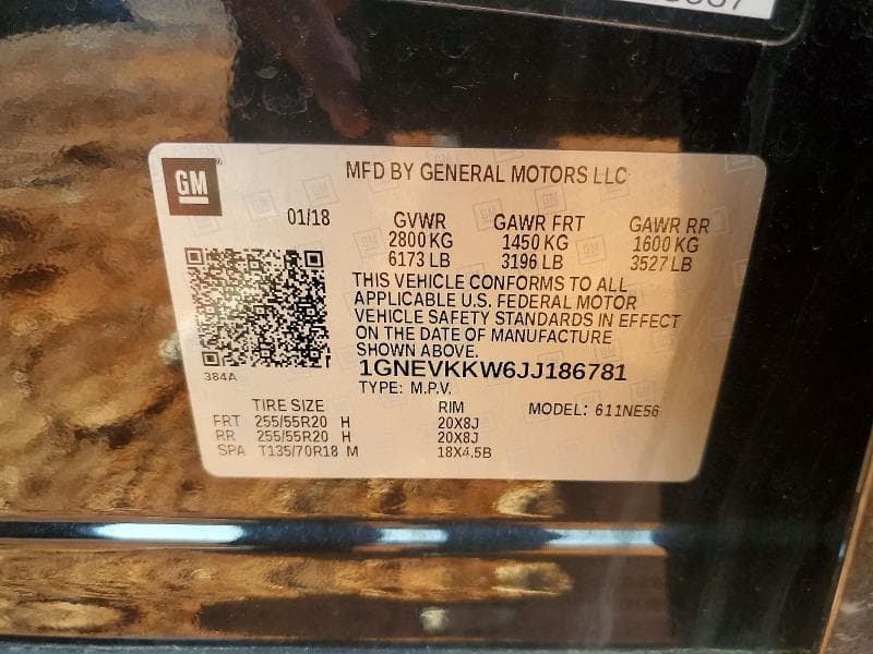 2018 CHEVROLET TRAVERSE HIGH COUNTRY 13