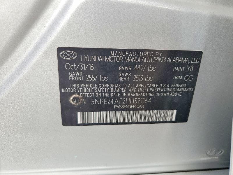 2017 HYUNDAI SONATA SE 12