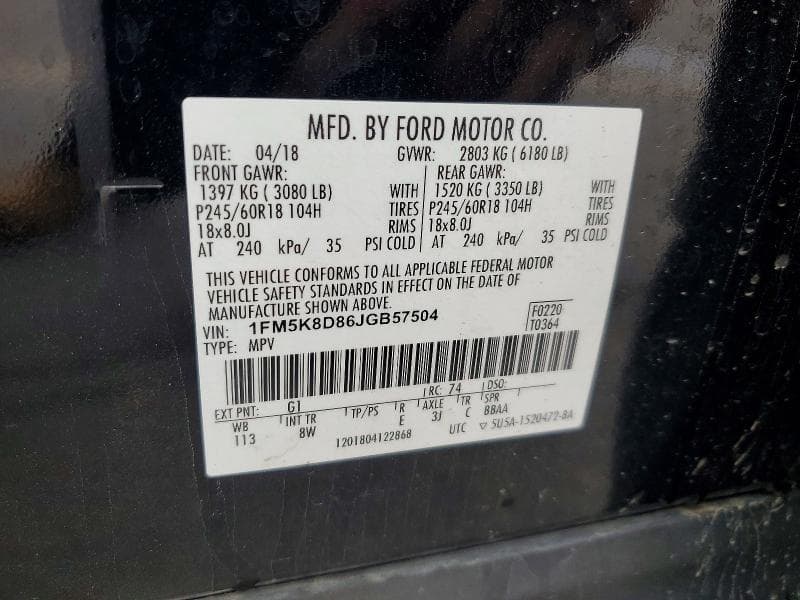 2018 FORD EXPLORER XLT 13