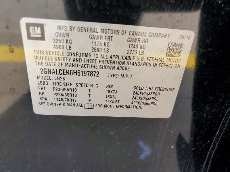 2017 CHEVROLET EQUINOX LT 14