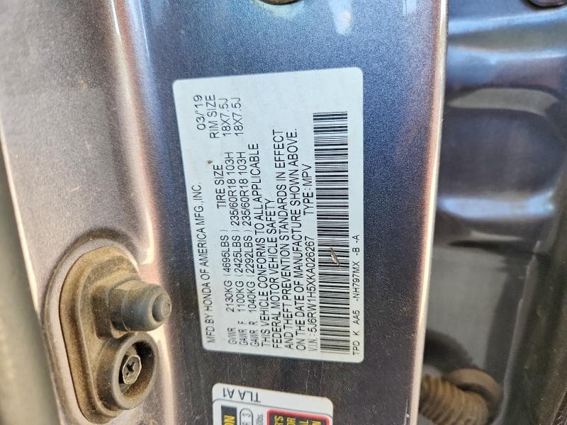 2019 HONDA CR-V EX 13