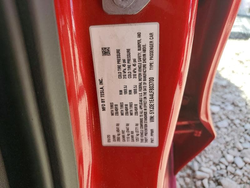 2020 TESLA MODEL 3 13