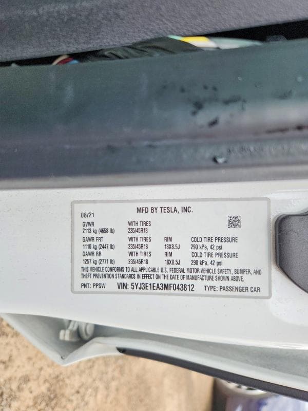 2021 TESLA MODEL 3 12