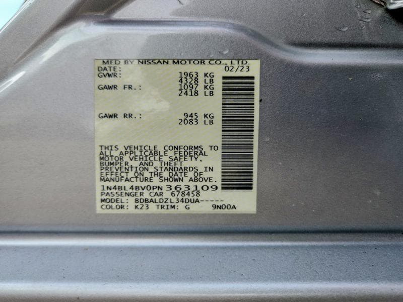 2023 NISSAN ALTIMA S 13