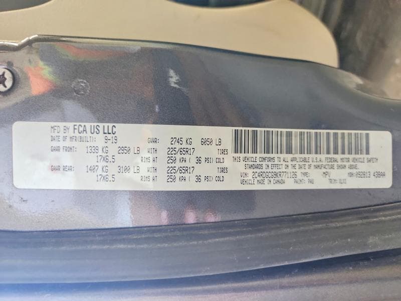 2019 DODGE GRAND CARAVAN SXT 13