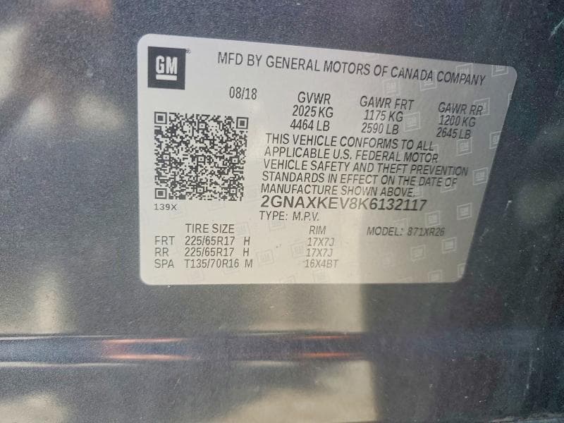 2019 CHEVROLET EQUINOX LT 14