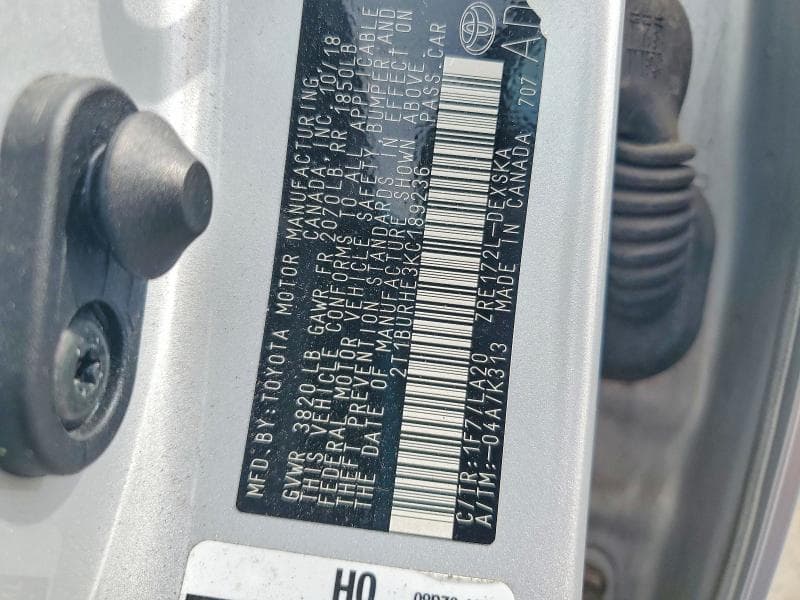 2019 TOYOTA COROLLA XSE 12