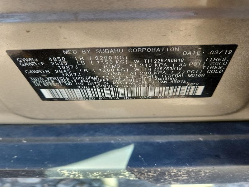 2019 SUBARU OUTBACK 3.6R LIMITED 13