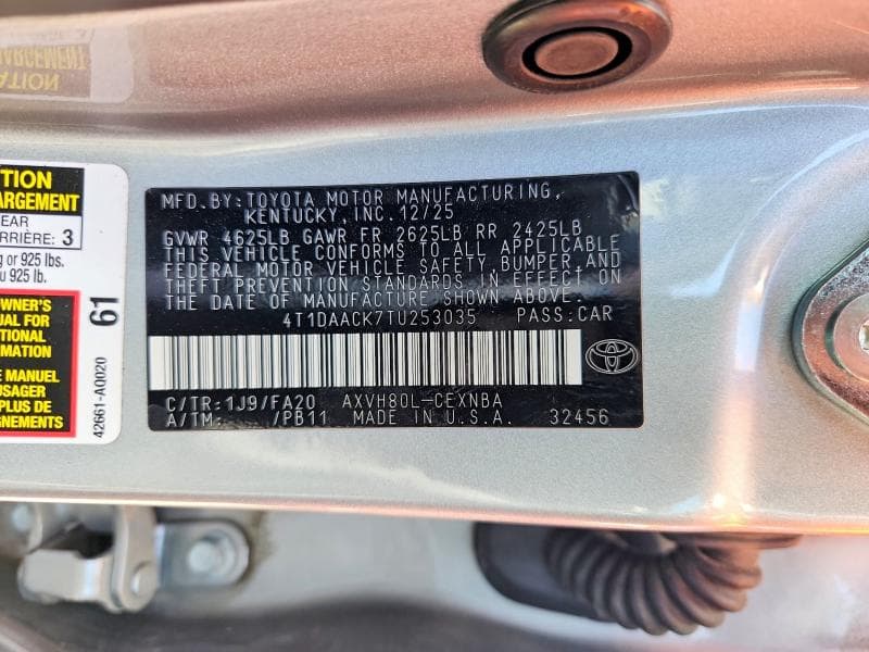 2026 TOYOTA CAMRY LE 12